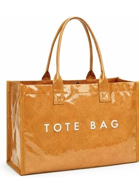Classic Tan Tote Bag with Gloss Finish